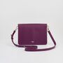 Floral Engravings Plum Crossbody Handbag, thumbnail 1 of 8