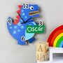 Personalised Dinosaur Shape Wooden Clock, thumbnail 2 of 3
