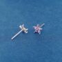Amethyst Birthstone Flower Stud Earrings, 925 Sterling Silver, thumbnail 5 of 8