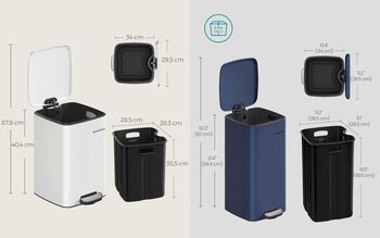 Steel Trash Can Pedal Bin With Soft Close Lid, 2 of 7