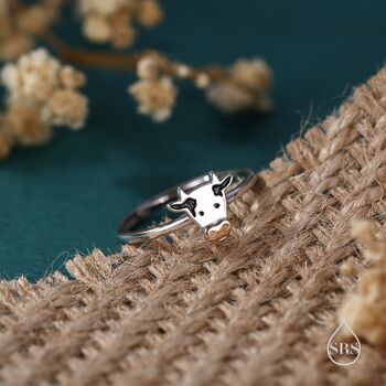 Dairy Cow Ring In Sterling Silver, 2 of 11