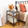 Three Tier Slim Glass Top Side Table Bedside Table, thumbnail 1 of 9