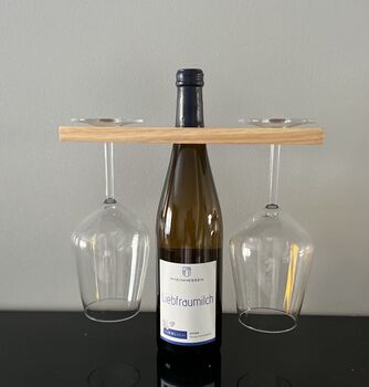 Personalised Wine O'clock Wine Glass And Bottle Holder, 2 of 4