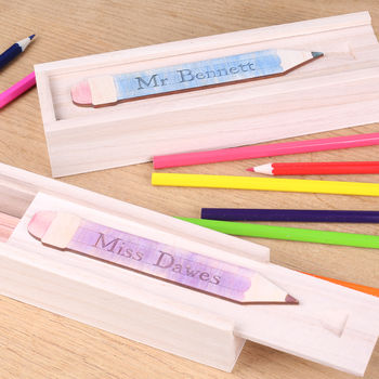 Personalised Wooden Pencil Case Teacher Thank You Gift, 2 of 9