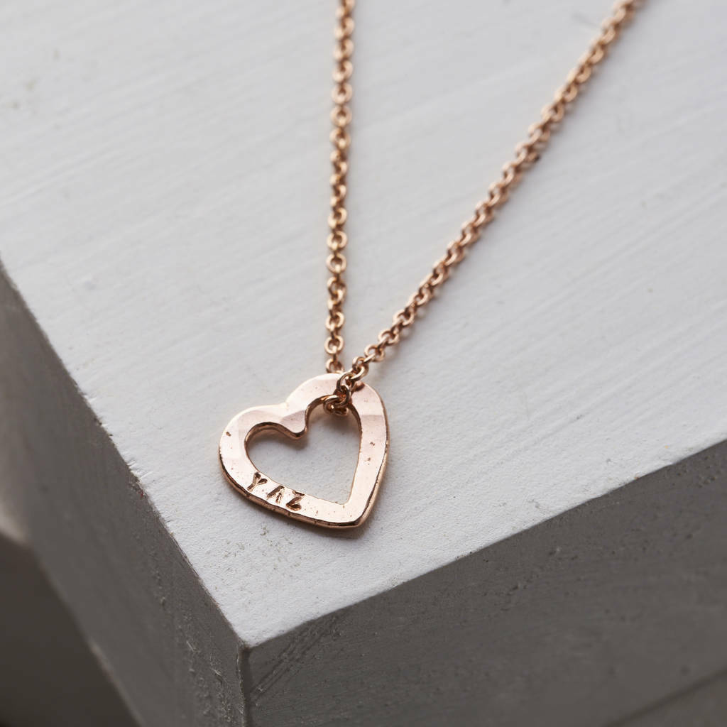 Personalised 9ct Gold Mini Heart Necklace By Posh Totty Designs ...
