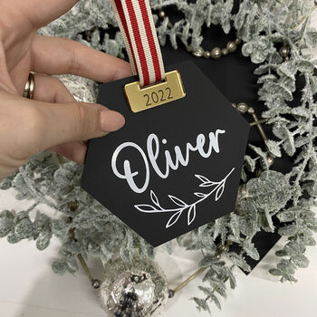 Luxury Personalised Christmas Decoration 2022 Seven, 3 of 5