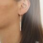 Sterling Silver Bar Threader Earrings, thumbnail 2 of 5