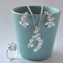 Sterling Silver Forget Me Not Cluster Set With Ring, thumbnail 2 of 7