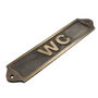Custom Wc Sign Brass Plaque With Vintage Finish, thumbnail 4 of 11