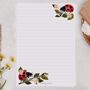 A5 Letter Writing Paper With Ladybird And Flowers, thumbnail 1 of 4