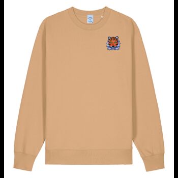 Adults Embroidered Organic Cotton Tiger Sweatshirt, 10 of 12