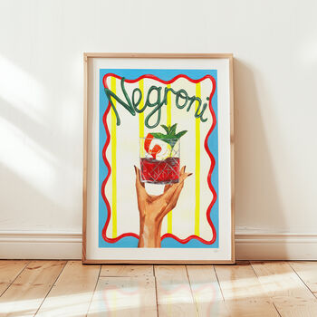 Negroni Cocktail Art Print – Italian Aperitif Wall Art, 2 of 10