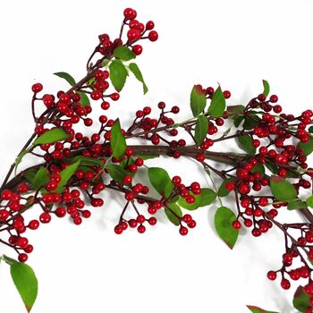 150cm Luxury Christmas Natural Look Red Berry Garland, 4 of 5