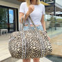 Quilted Cotton Leopard Print Duffle Bag, thumbnail 3 of 5