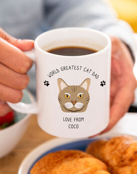 Personalised 'Worlds Best Cat Dad' Cat Breed Mug, 2 of 9