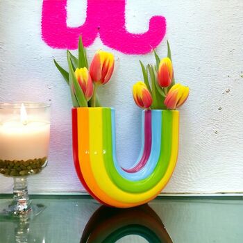 Bright U Shape Rainbow Vase, 9 of 11