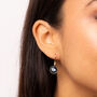 Blue Crystal Drop Earrings In Sterling Silver Gilt, thumbnail 3 of 4