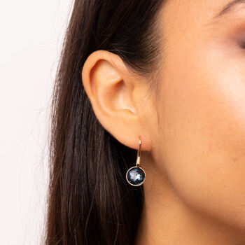 Blue Crystal Drop Earrings In Sterling Silver Gilt, 3 of 4