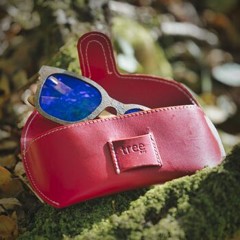 Handcrafted Leather Glasses Case Red, 2 of 9