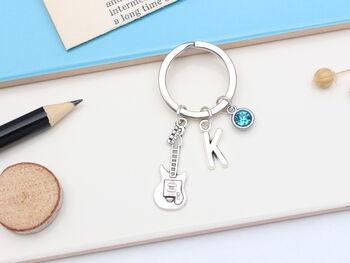 Guitar Personalised Keyring, Music Teacher Gift, 2 of 8