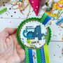 Personalised Dinosaur Theme Birthday Rosette, thumbnail 4 of 4