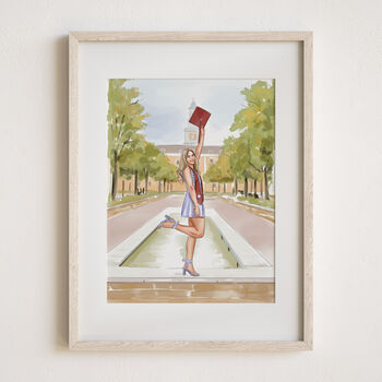 Personalised Graduation Gift – Hand Drawn Portrait From Photo, Friends Keepsake Print, Class Of 2025 Party Or School Leavers Decor, 5 of 9