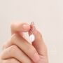 Sterling Silver Oval Pearl Oval Hoop Earrings, thumbnail 6 of 10