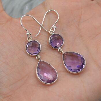 Amethyst 925 Silver Earrings: February Birthstone, 8 of 9