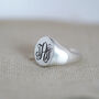 Personalised Sterling Silver Initials Signet Ring, thumbnail 1 of 5