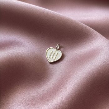 Three Candle Heart Charm Sterling Silver, 3 of 4