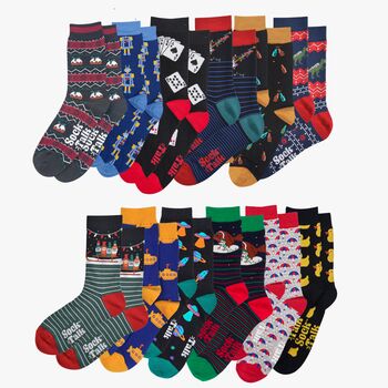 12 Day Christmas Advent Calendar Novelty Fun Bamboo Socks Mens, 2 of 3