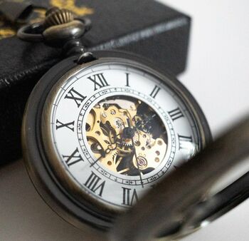 Steampunk Pocket Watch Bronze; The Percy, 7 of 7