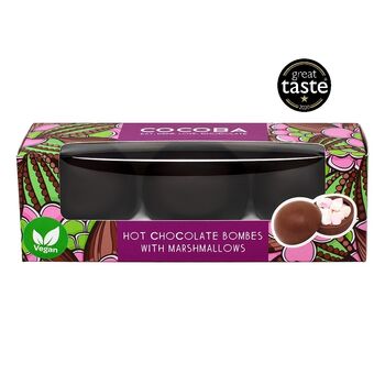 Vegan Hot Chocolate Bombe Pack, Three Bombes, 4 of 6