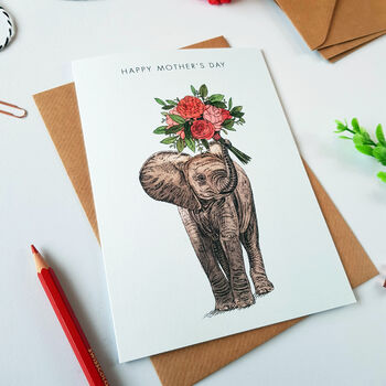 'Happy Mother's Day' Elephant Greetings Card, 2 of 2