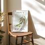 Spanish Olive Art Print Poster, Spain, Fruit, Hand Drawn, thumbnail 1 of 3