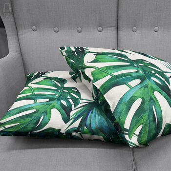 Green Tropical Cushion Cover With Palm Leaves, 5 of 7