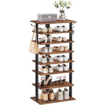 Wooden Tall Shoe Rack Narrow Shoe Storage Organizer, 6 of 12