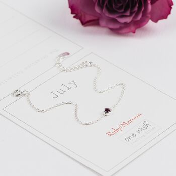 July Birthstone Sterling Silver Birthday Bracelet, 2 of 12