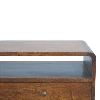 Modern Curved Chestnut Console Table, 8 of 12