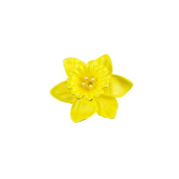 Yellow Daffodil March Birth Flower Brooch, 3 of 4