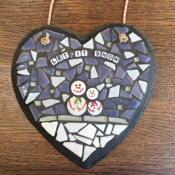 Christmas Handmade Mosaic Hanging Heart, 2 of 2