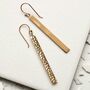 Sterling Silver Hammered Bar Earrings, thumbnail 9 of 11