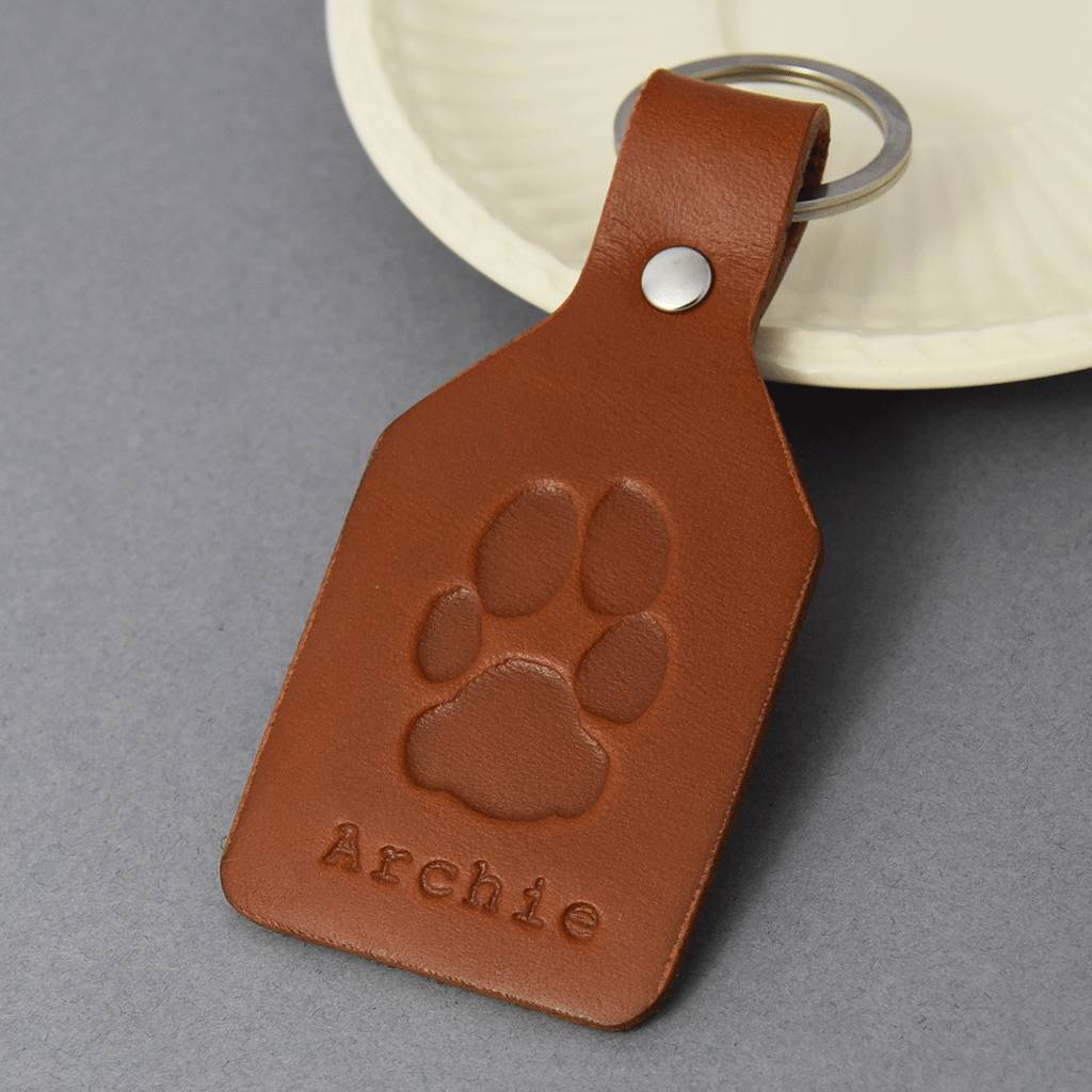 personalised leather pawprint key ring by hold upon heart ...