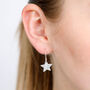 Hammered Star Sterling Silver Drop Earrings, thumbnail 1 of 3