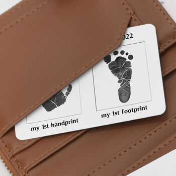 Personalised Hand And Footprint Wallet Metal Cards, 3 of 11