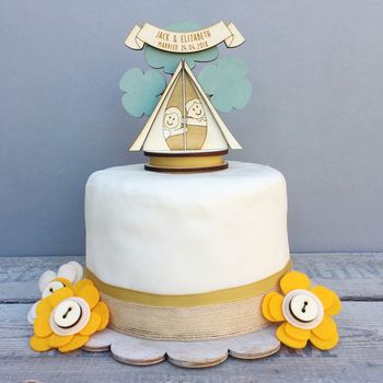 Personalised Camping Wedding Cake Topper, 3 of 8