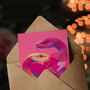 Intertwined Snakes Colourful Modern Abstract Valentine's Card, thumbnail 3 of 6