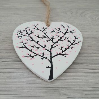 Cherry Blossom Design Heart Shaped Wall Hanging, 4 of 5