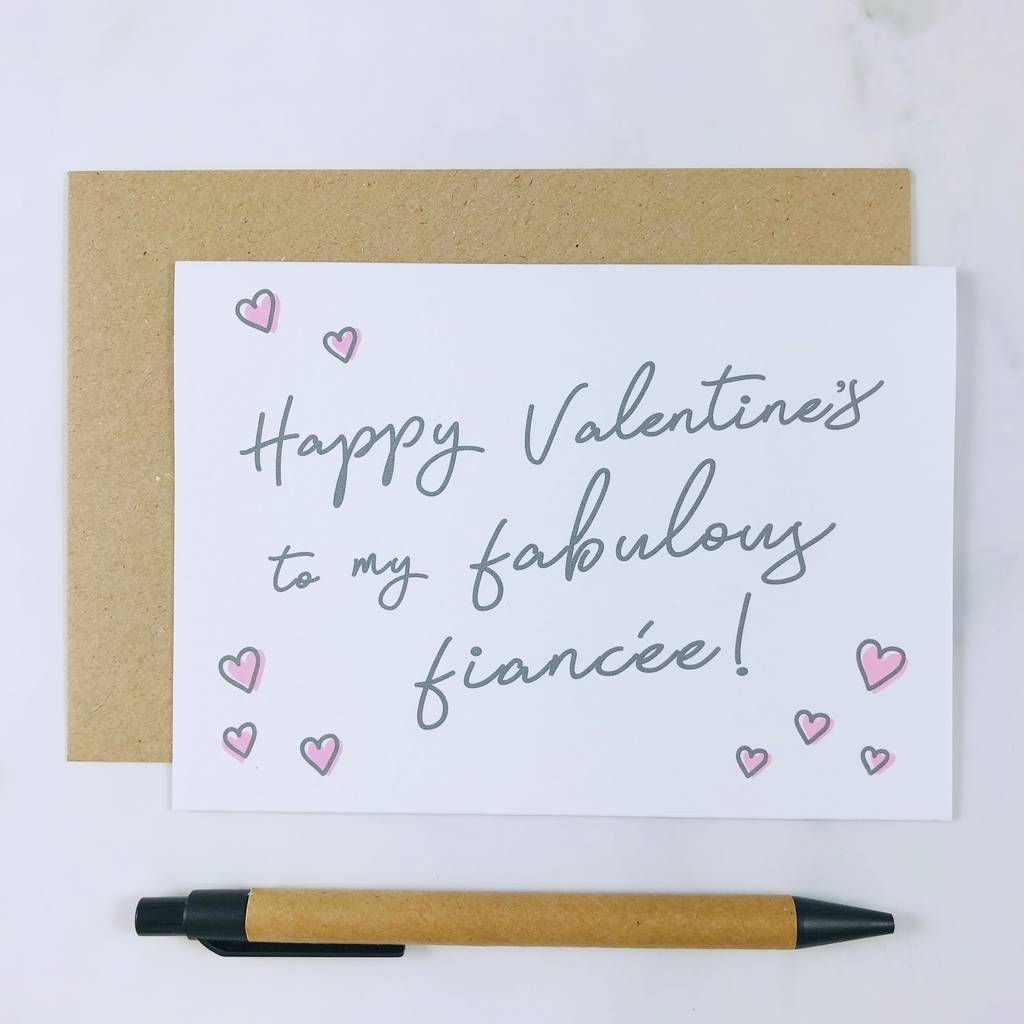 'To My Fabulous Fiancee!' Valentines Day Card