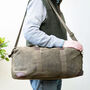 Waxed And Leather Holdall With Shoulder Strap, thumbnail 1 of 5
